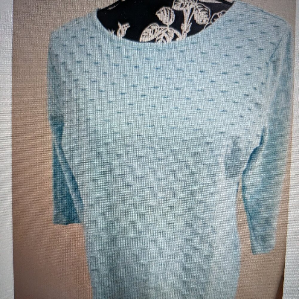 SIZE S BRECKENRIDGE Mint Green 3/4 Sleeve Lightweight Sweater INVPV3040